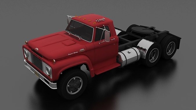 T-Series T-850 Semi Truck Tandem Axle 1964 Low-poly 3D model