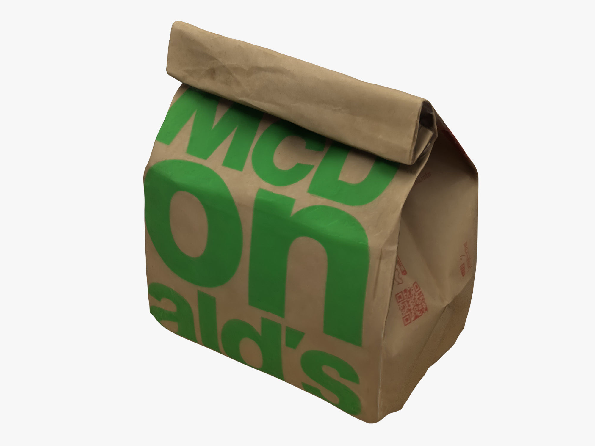 Mcdonalds Paper Bag 3d Model Cgtrader