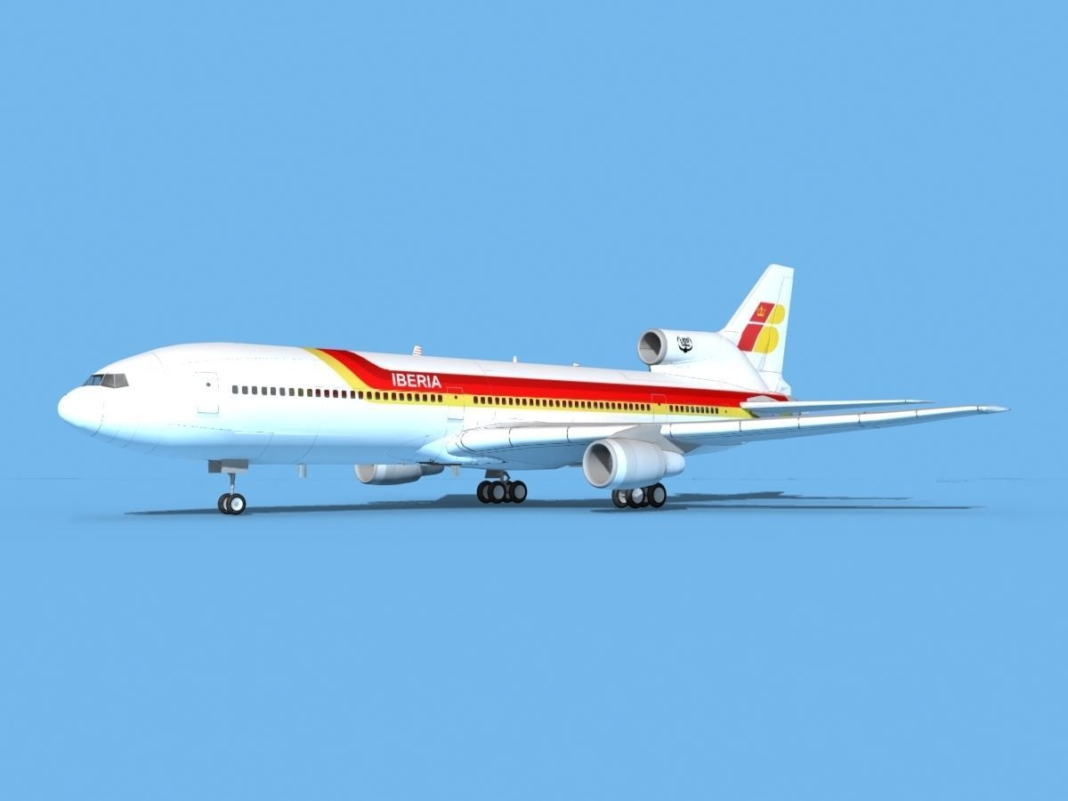 Lockheed L-1011 TriStar Iberia 3D model rigged | CGTrader
