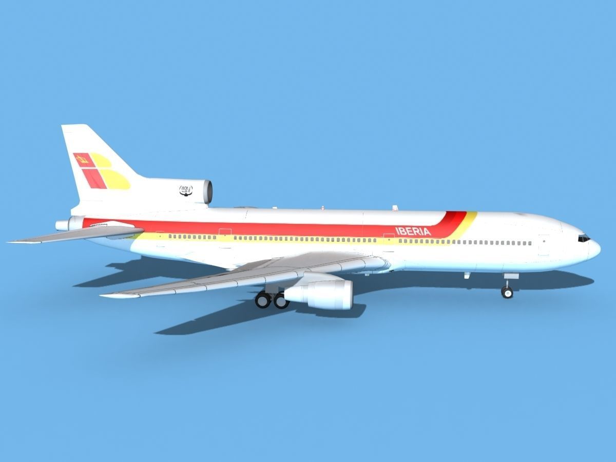 Lockheed L-1011 TriStar Iberia 3D model rigged | CGTrader