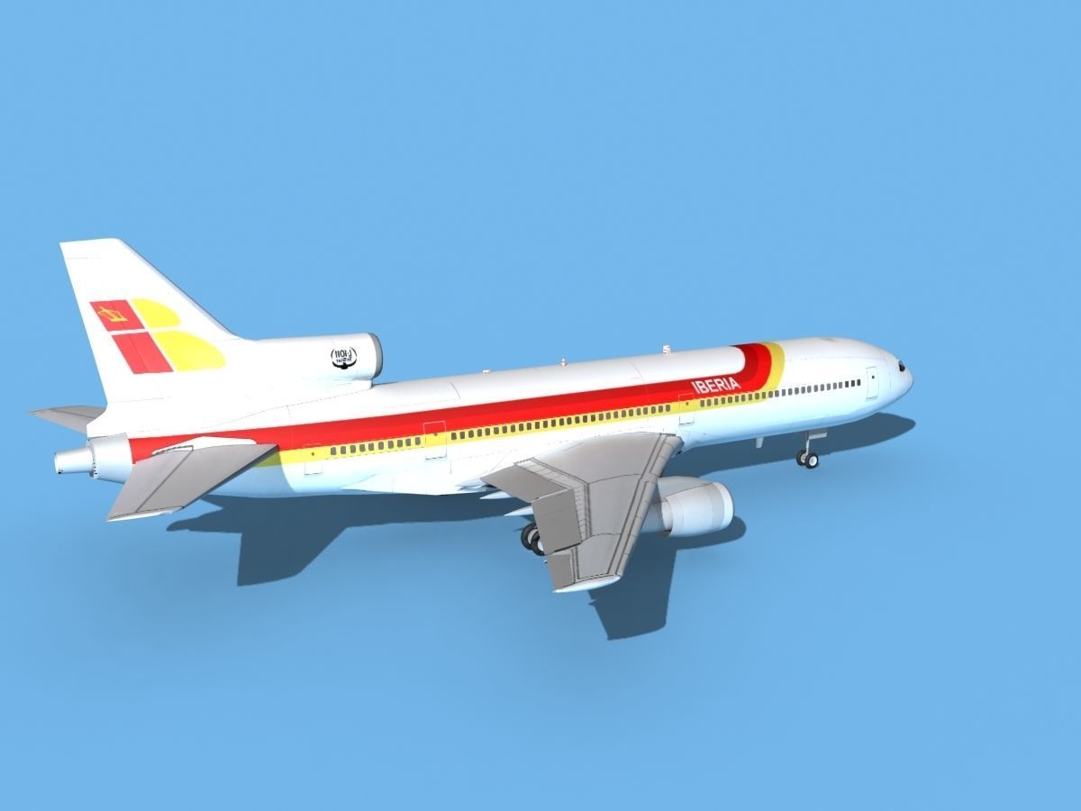 Lockheed L-1011 TriStar Iberia 3D model rigged | CGTrader