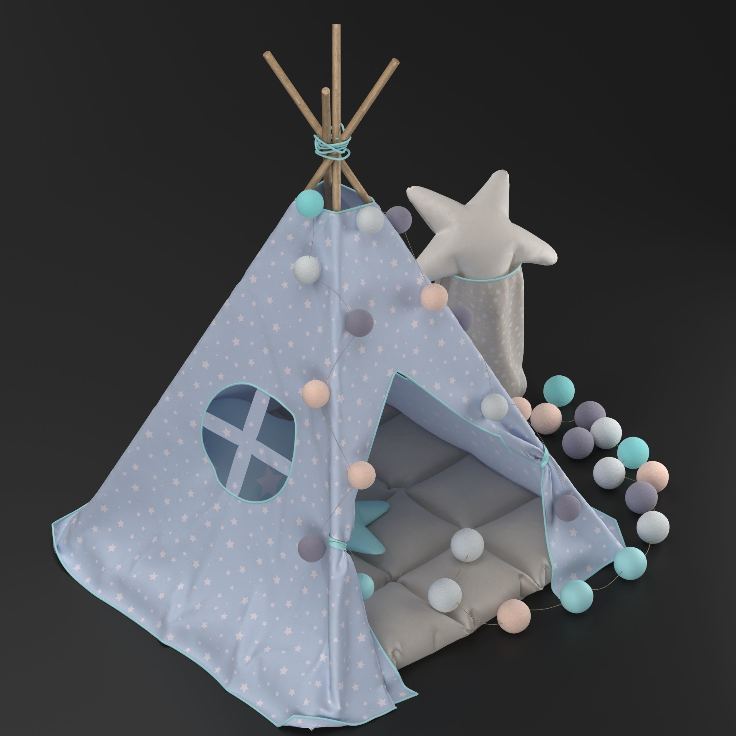 Childrens wigwam 3D model CGTrader