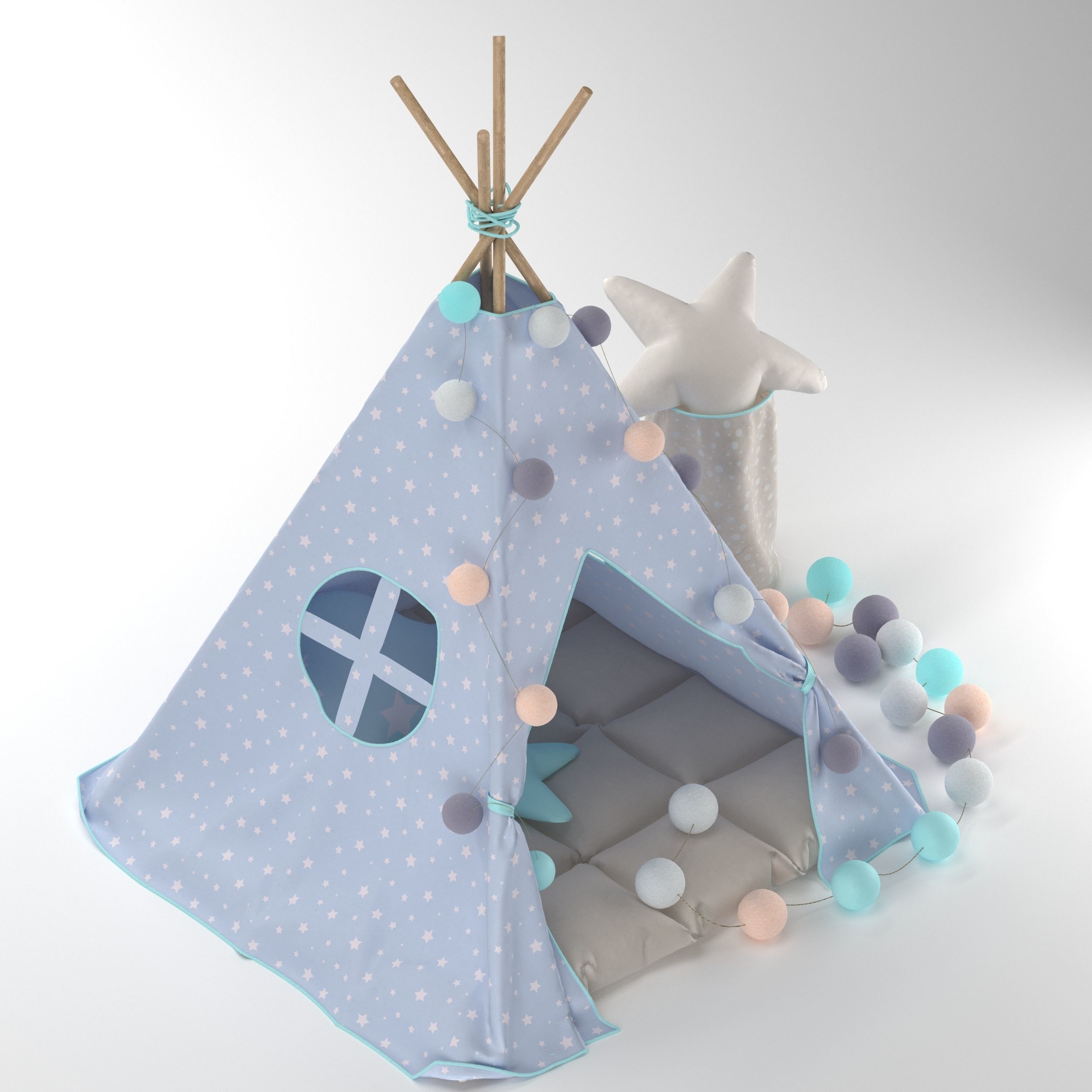 Childrens wigwam 3D model CGTrader