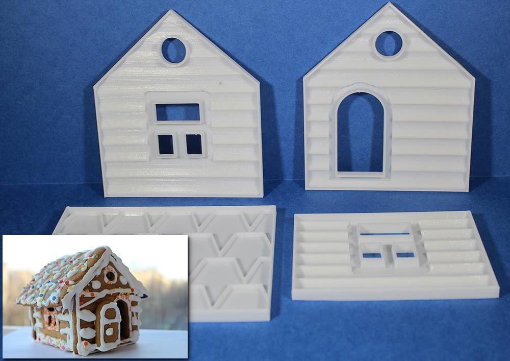 GINGERBREAD HOUSE COOKIE CUTTERS 3D model 3D printable CGTrader