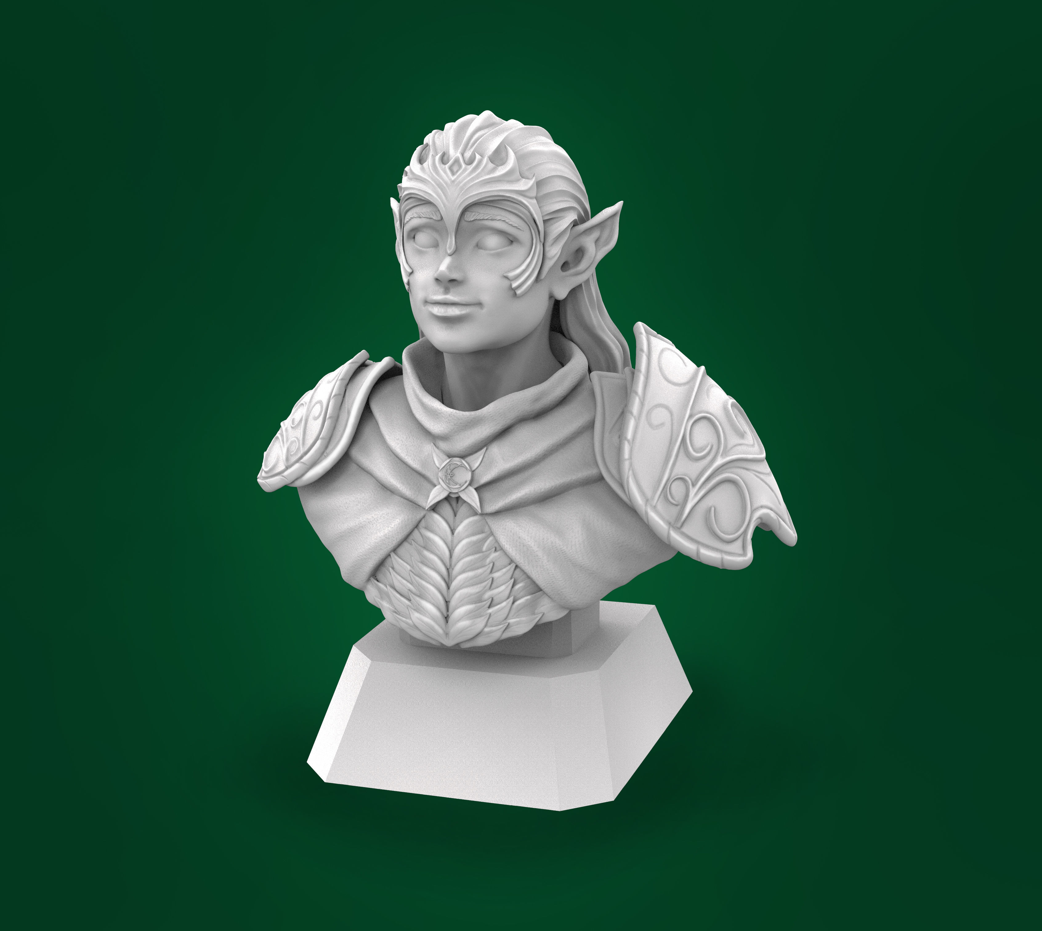 3D printable model Elf bust CGTrader