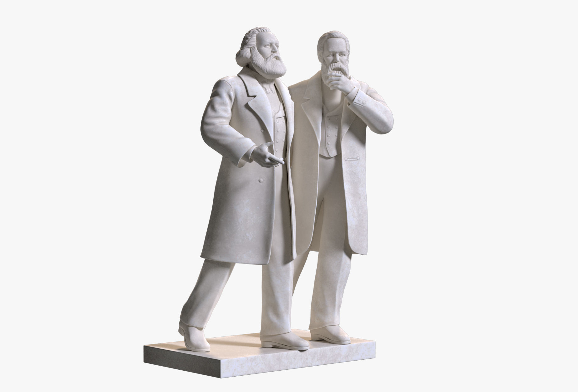 Marx and Engels Marble Sculpture