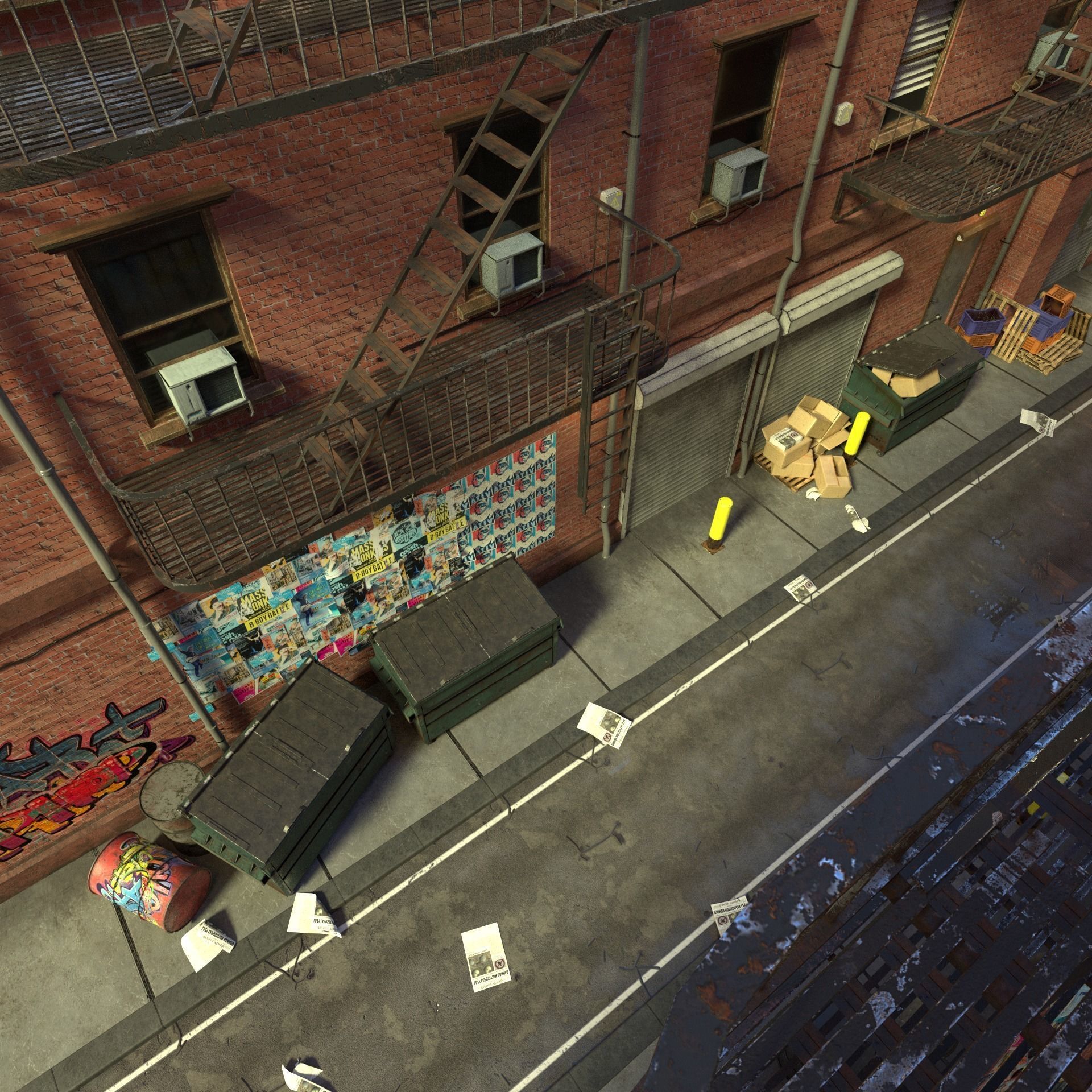New York Alleyway Assets 3D model | CGTrader