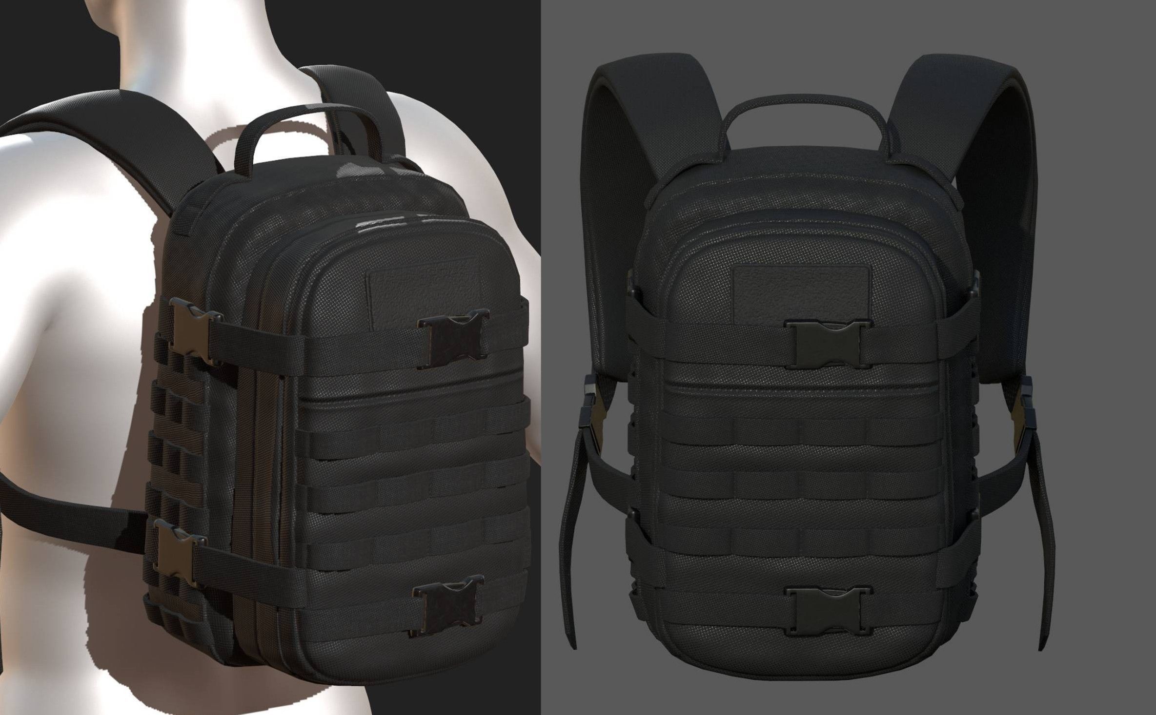 Backpack military combat Black baggage bag luggage