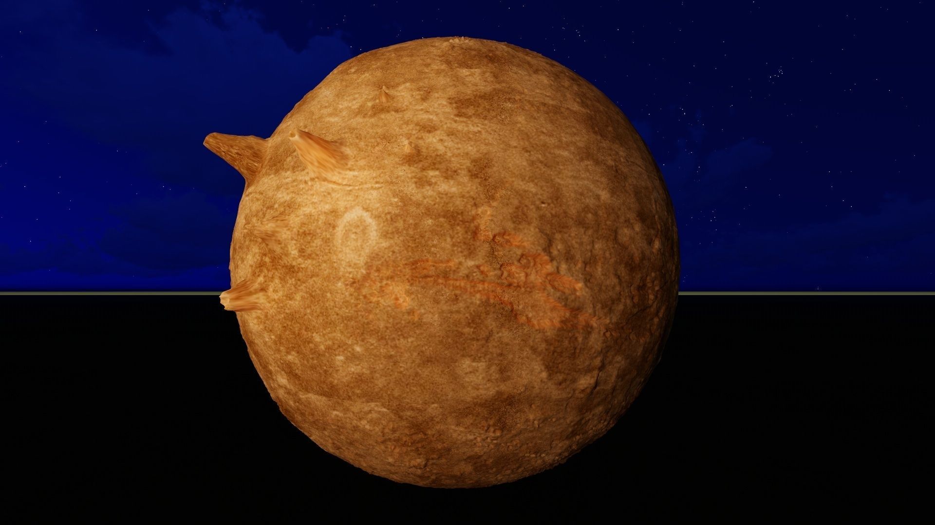 The mars terrain Spherical model X100 sun CGTrader