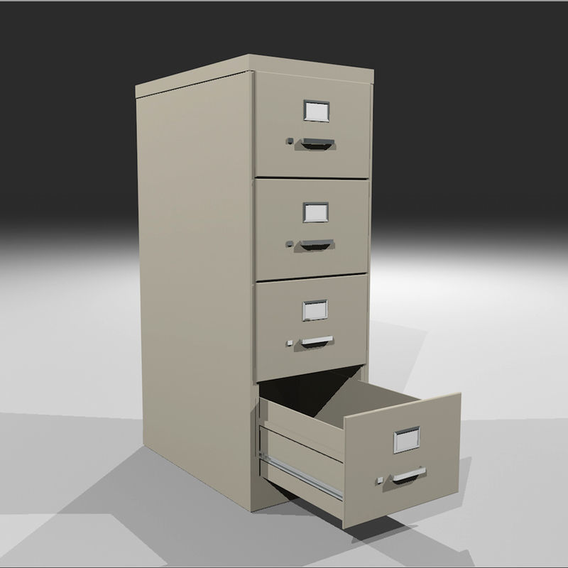 3D asset Filing with Opening Drawers CGTrader