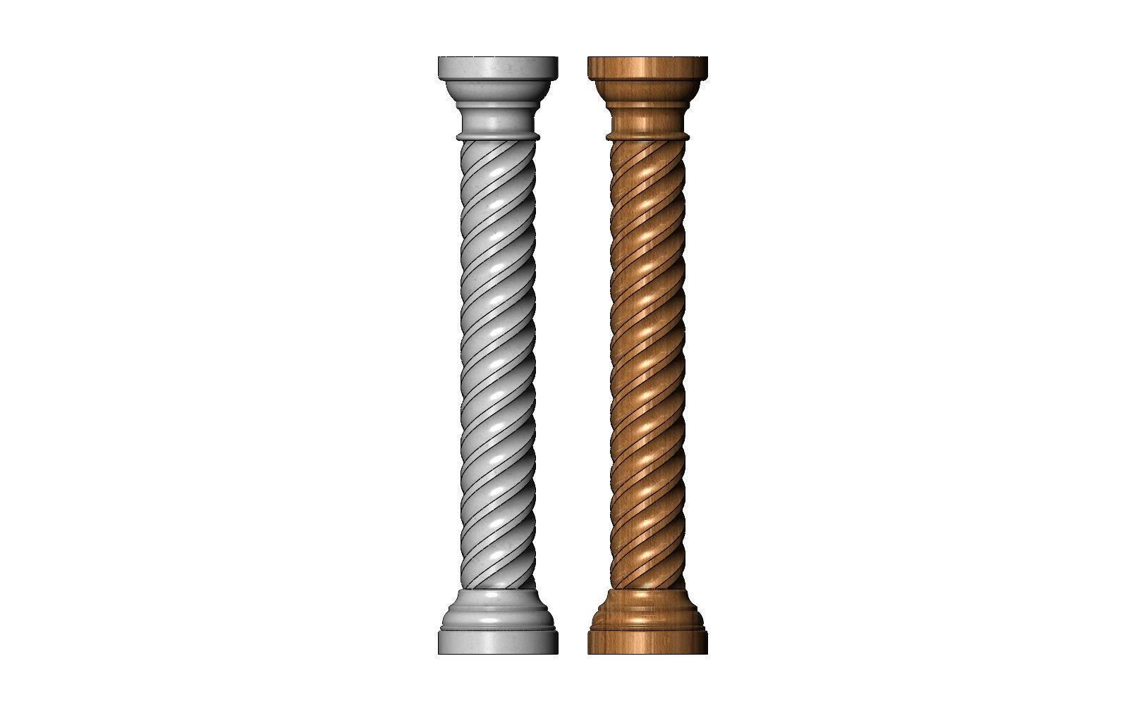 Spiral flutes classical column 3D model 3D printable CGTrader