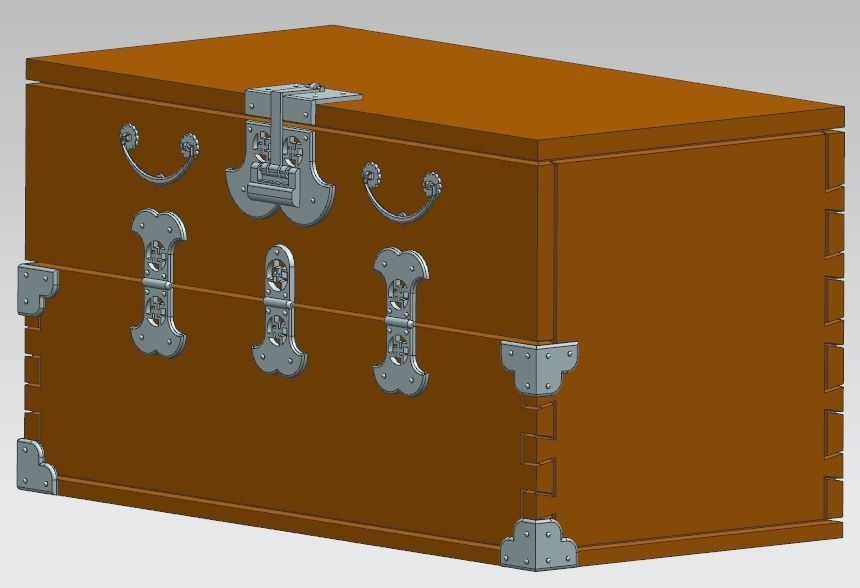 Wooden chest 3D print model CGTrader