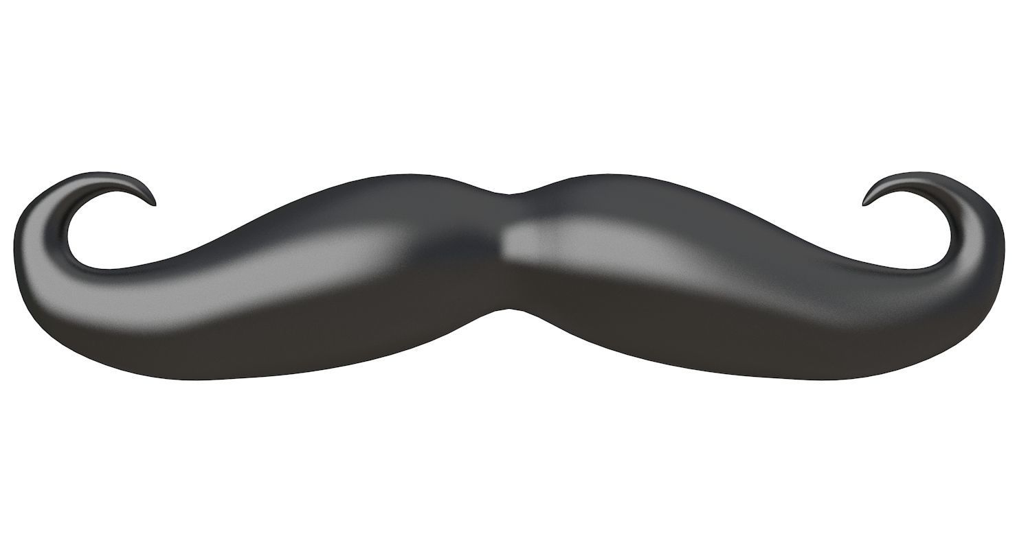 Cartoon Mustache Handlebar Style 3D model CGTrader