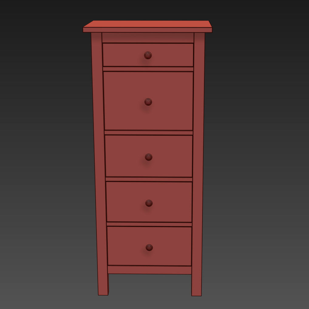 HEMNES 5drawer chest 3D model CGTrader