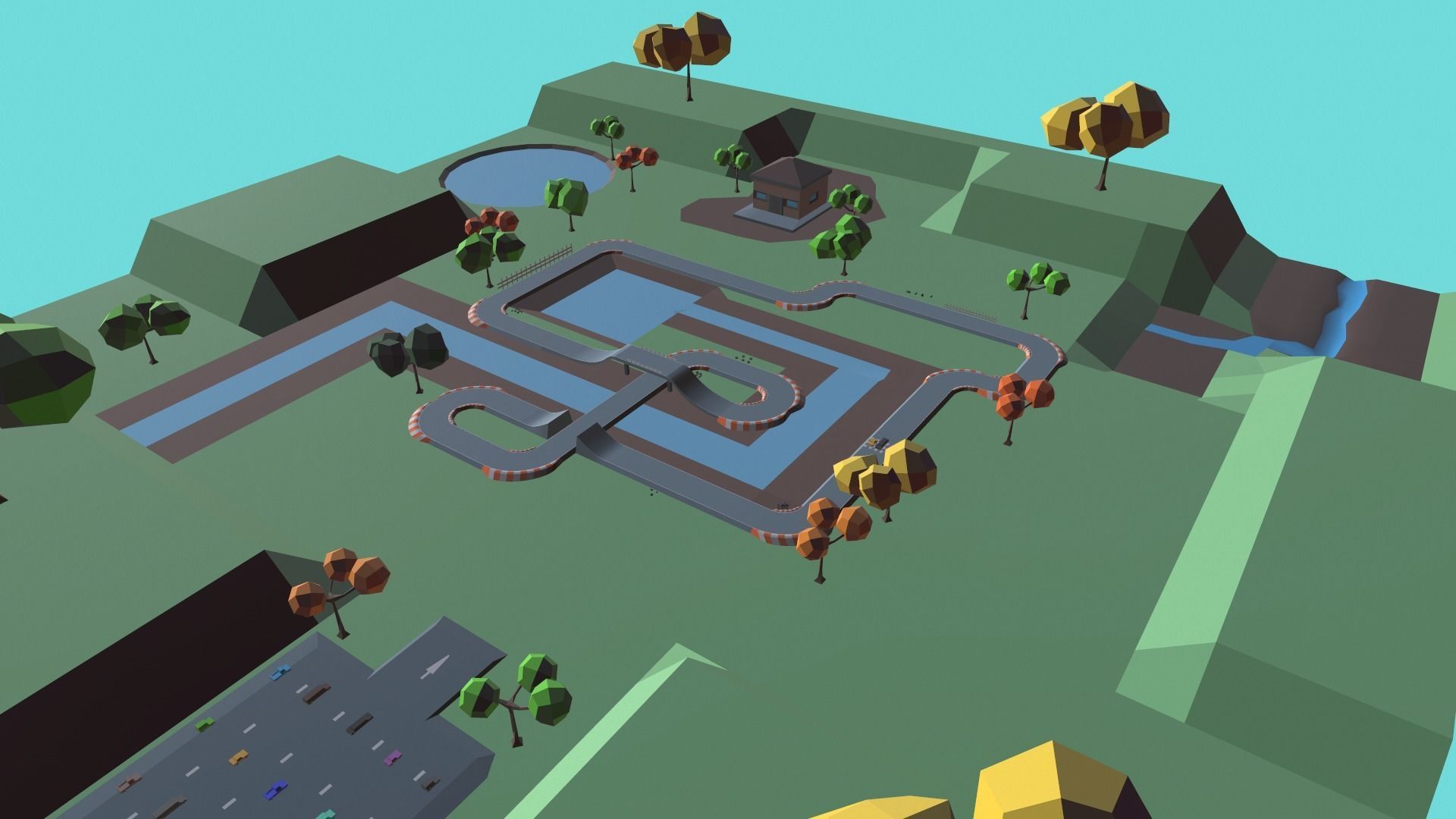 Low Poly Racetrack Models 3D model Race Track Cartoon VR / AR / low-poly | CGTrader