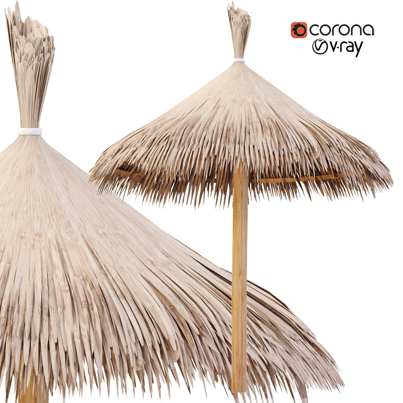 Bamboo Umbrella 3D CGTrader