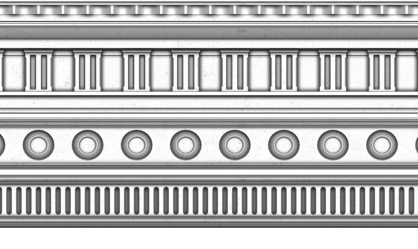6 classical friezes for plaster and wood workings 3D model 3D printable ...