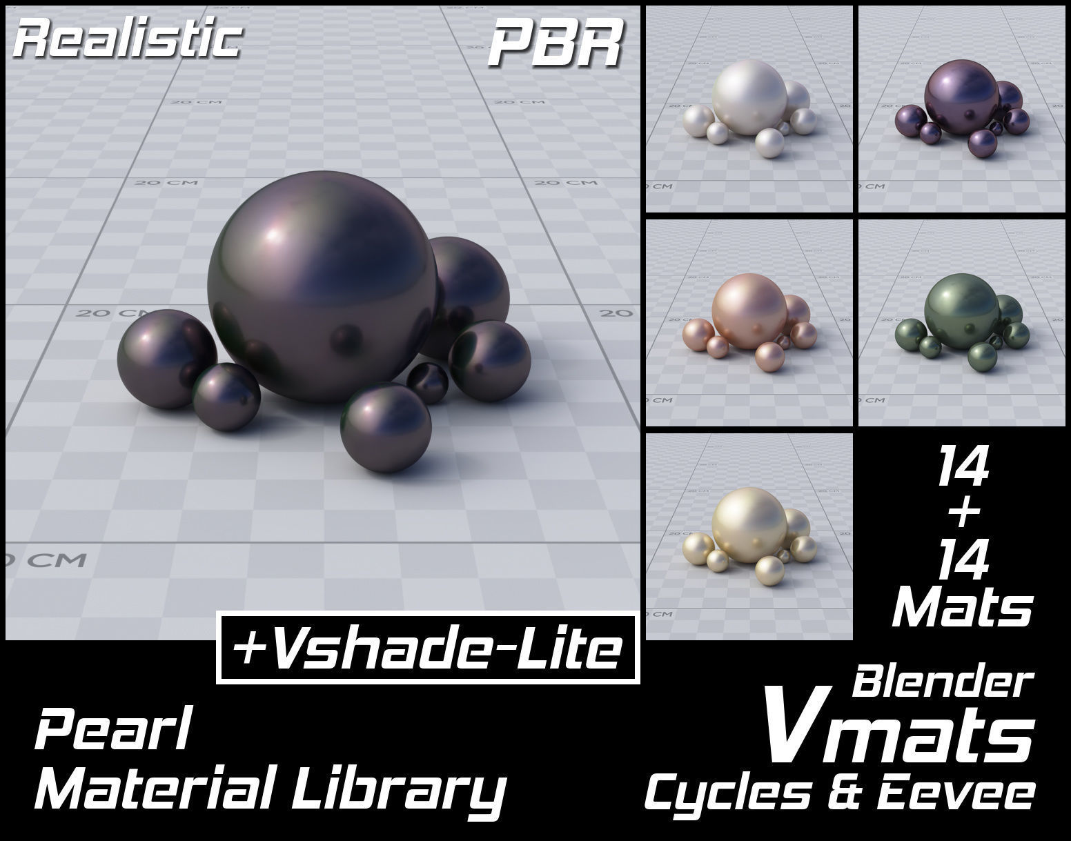 VMATS Pearl Material Library for Blender Cycles 3D model 1