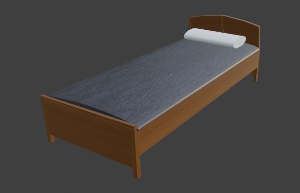 PLAIN WOODEN BED FOR DECORATION