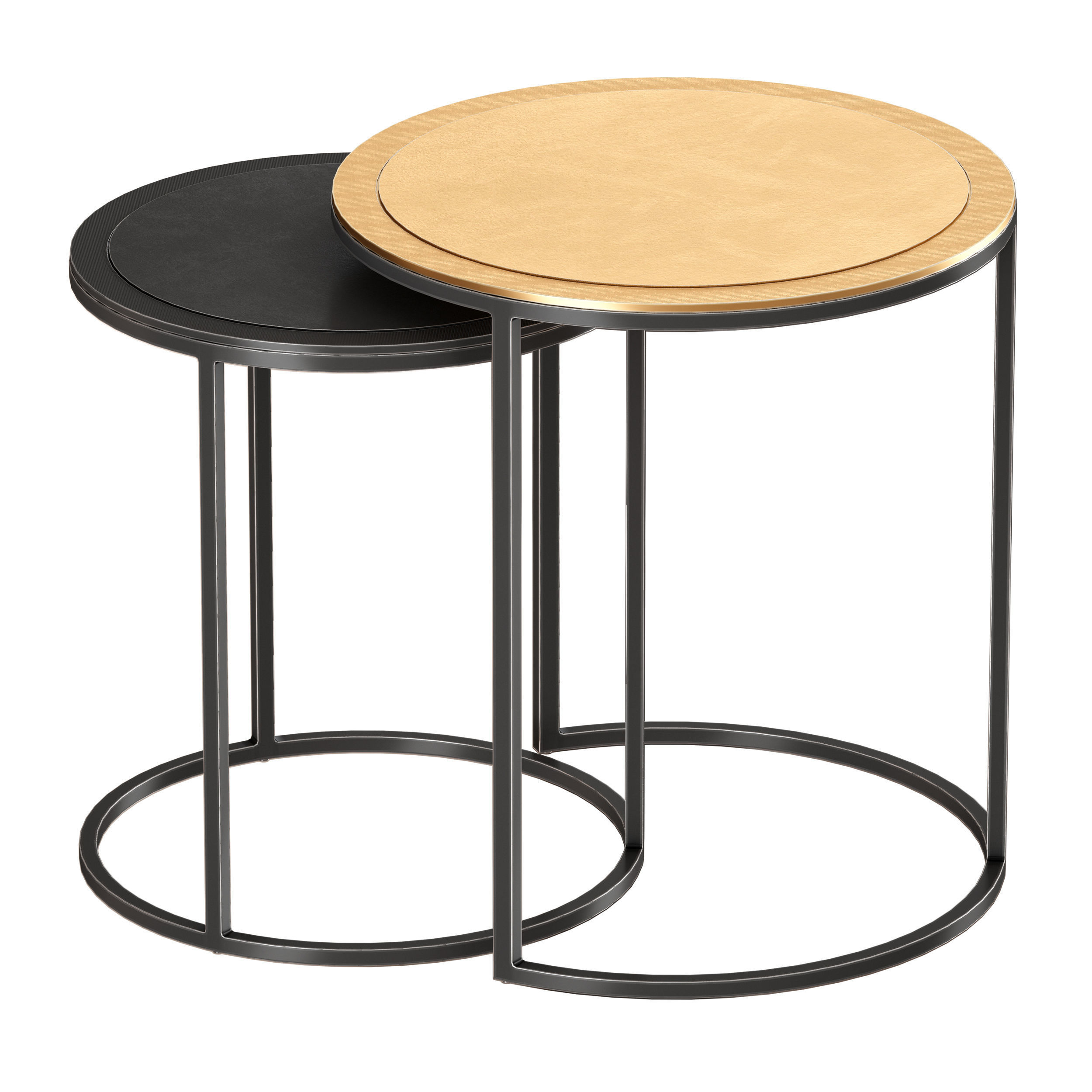 Knurl Nesting Accent Tables Set of Two Crate and Barrel 3D model CGTrader