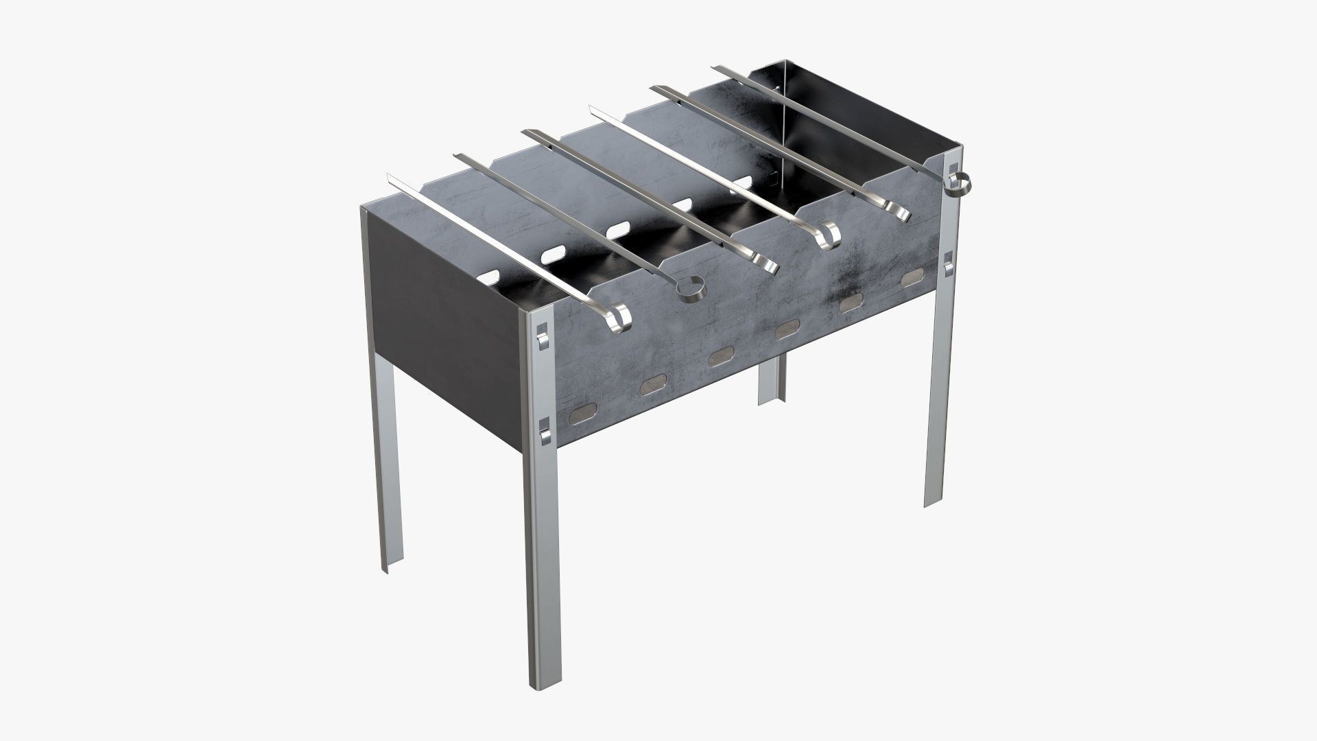 Charcoal grill bbq skewer steel