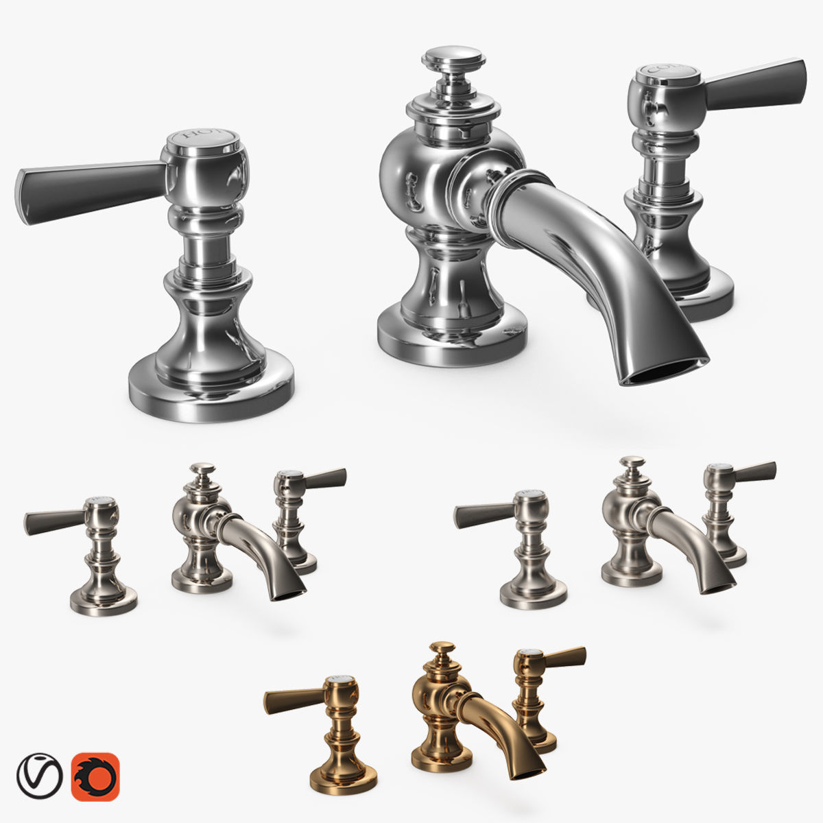 Restoration Hardware Lugarno Faucet 3D model CGTrader