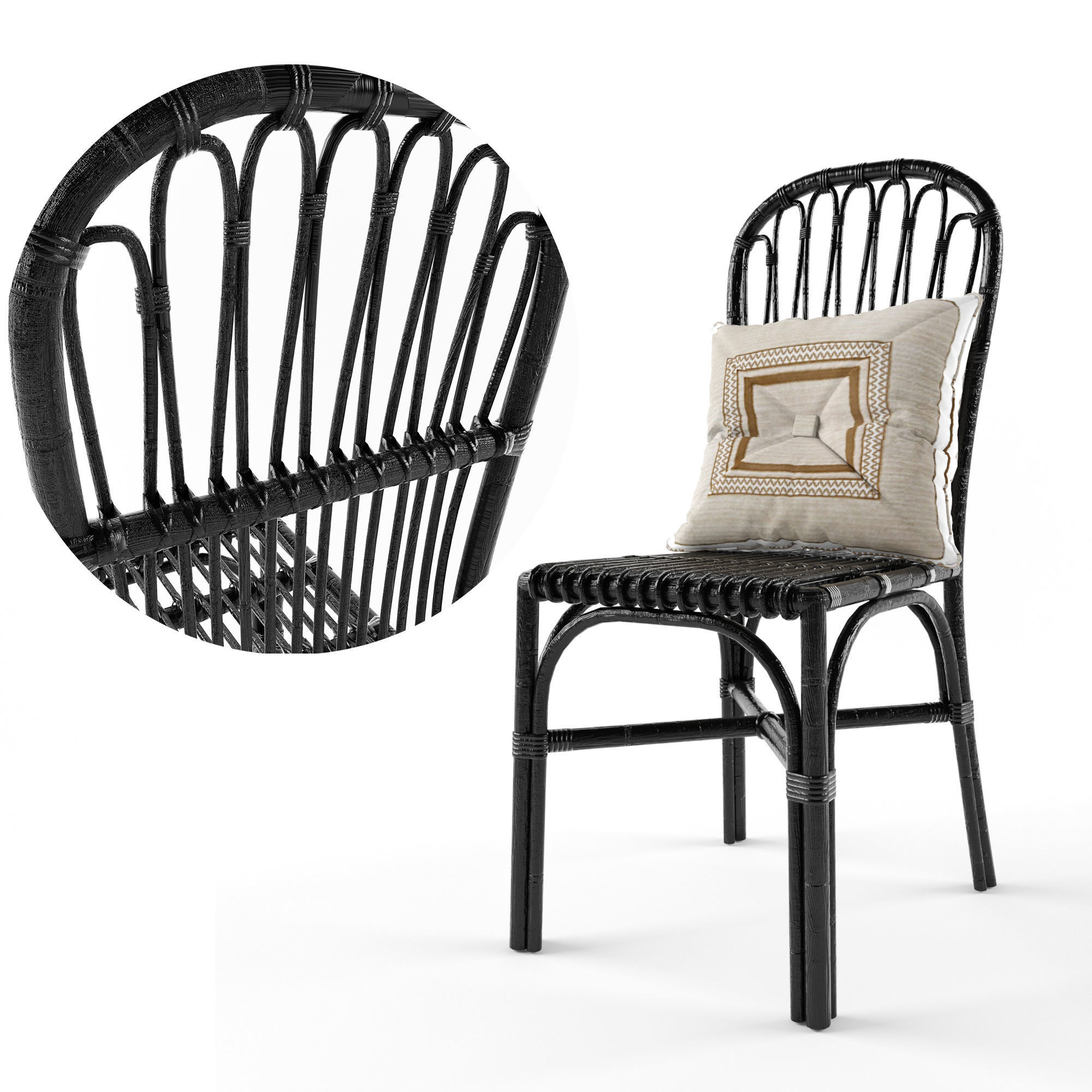 Cuprina Rattan Dining Chair Light Brown 3D model CGTrader