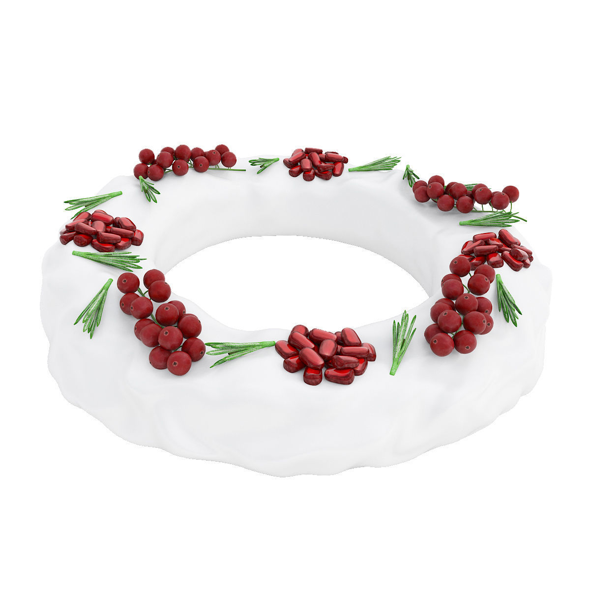 Pomegranate red currant ring shaped cake