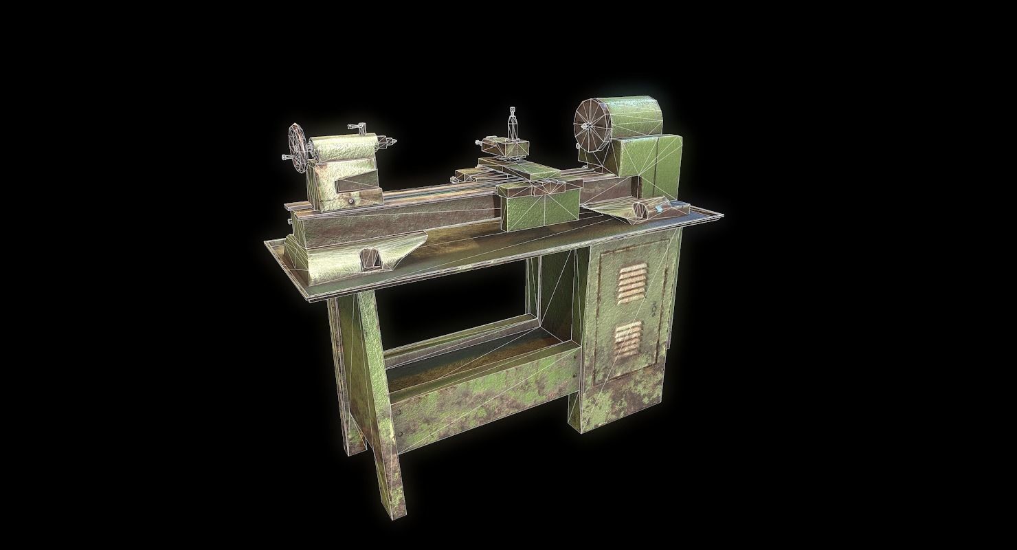 3D model Metalworking lathe machine WWII VR / AR / lowpoly CGTrader