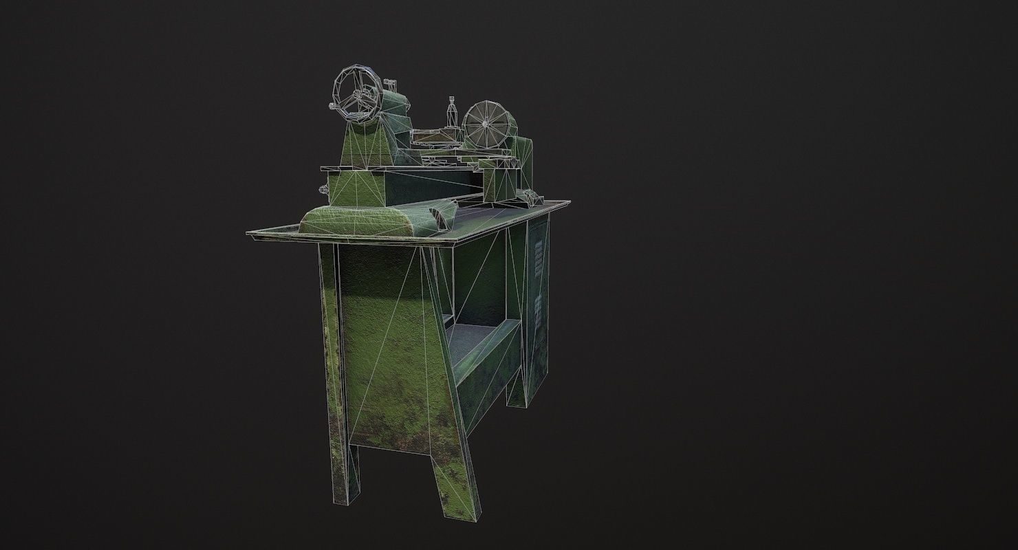 3D model Metalworking lathe machine WWII VR / AR / lowpoly CGTrader