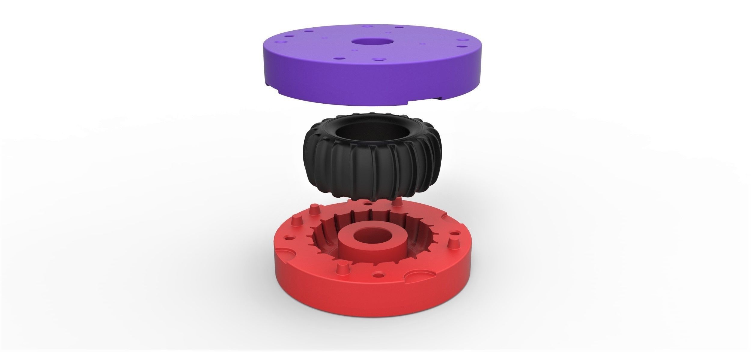 Mold for diecast rear tire for Dune Buggy Scale 1 to 10 3D model 3D