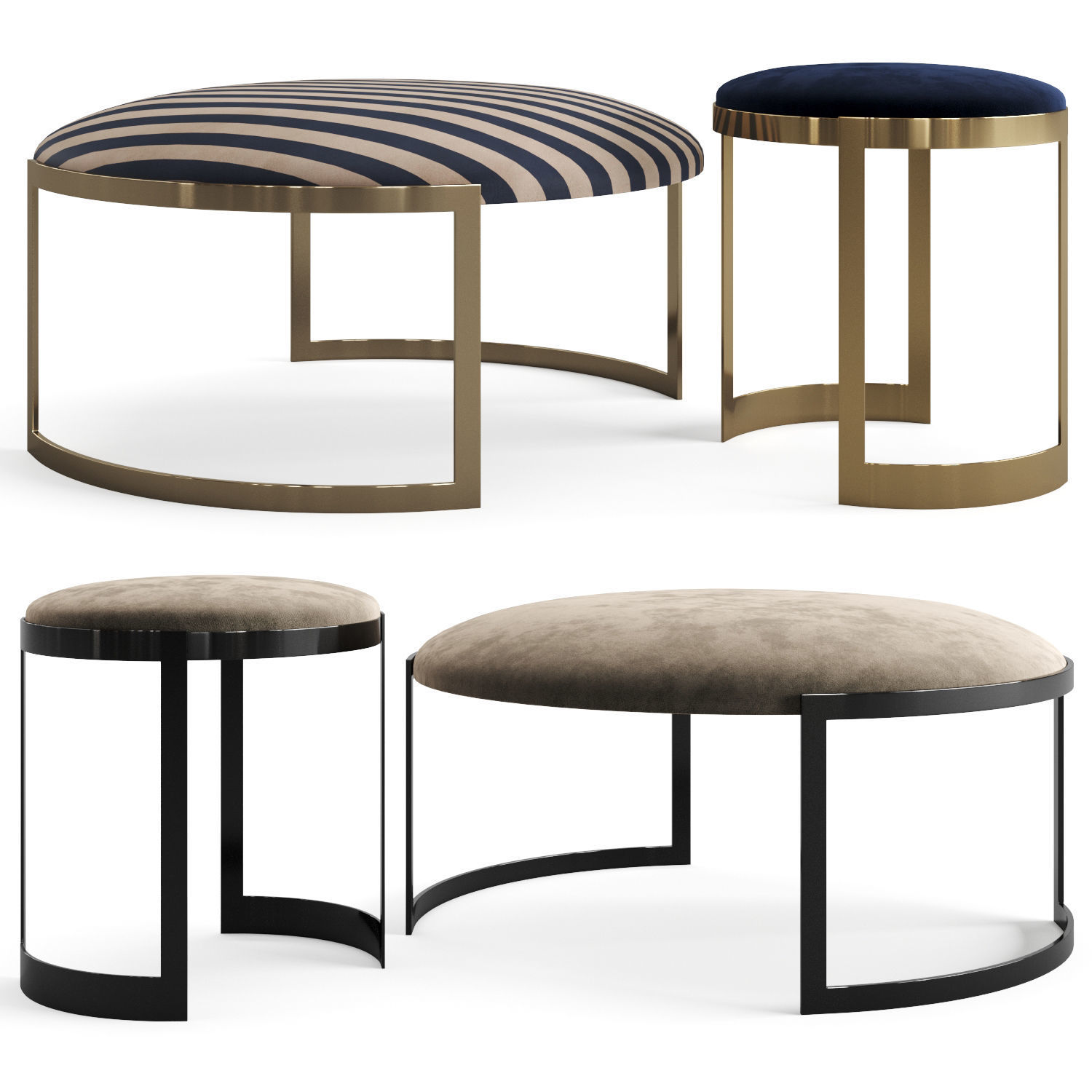 Fendi Casa Anya Ottomans 3D model CGTrader