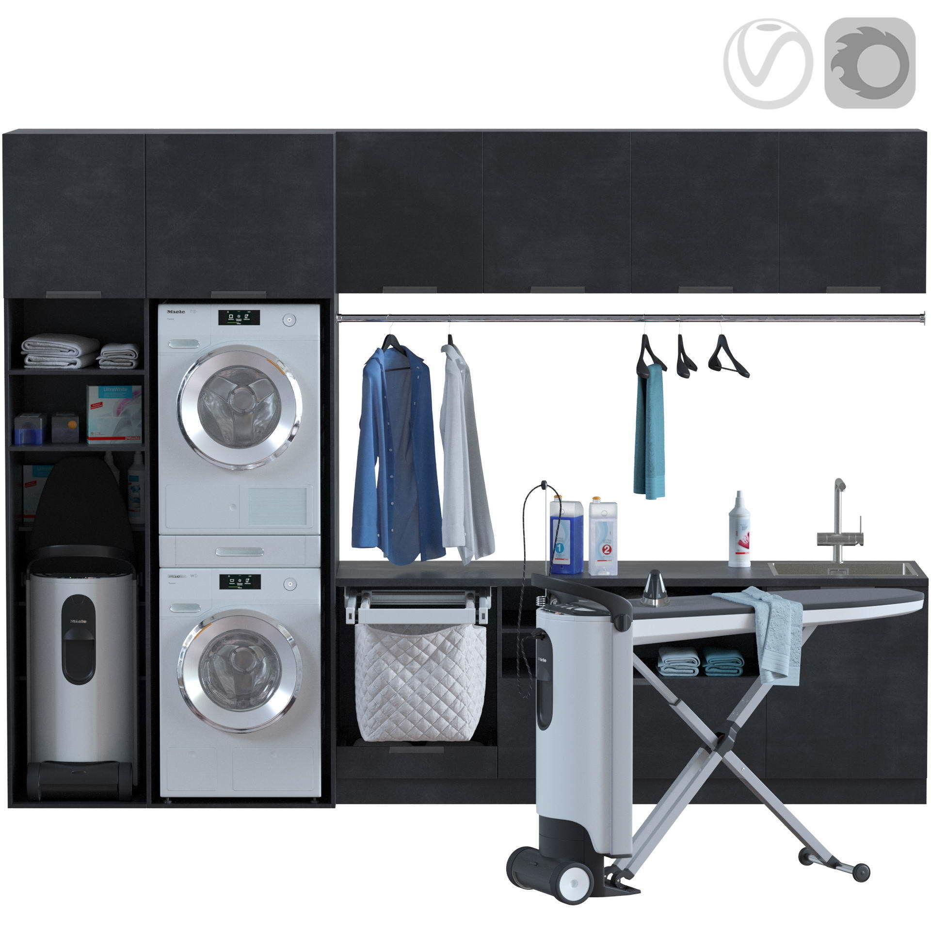 Miele Laundry Set 3D CGTrader