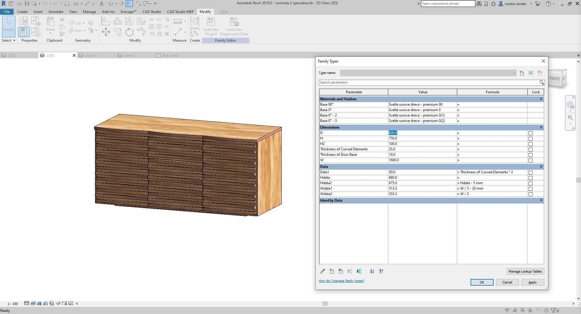Wardrobe 2 Full parametric Revit Family free VR / AR / lowpoly 3D