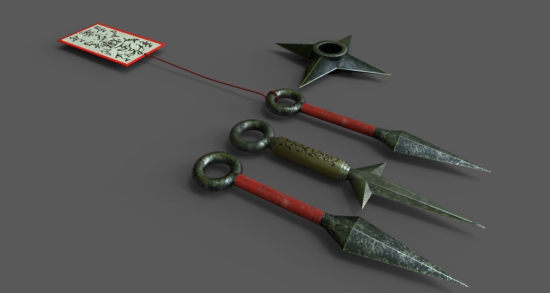 3D model Naruto Throwing weapon pack VR / AR / lowpoly CGTrader