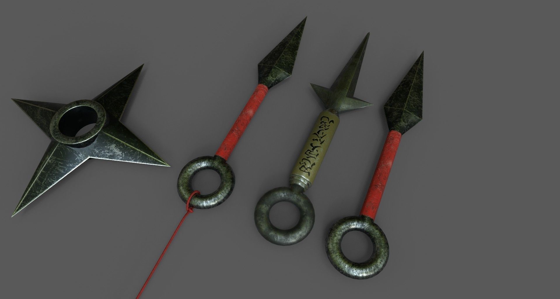 3D model Naruto Throwing weapon pack VR / AR / lowpoly CGTrader