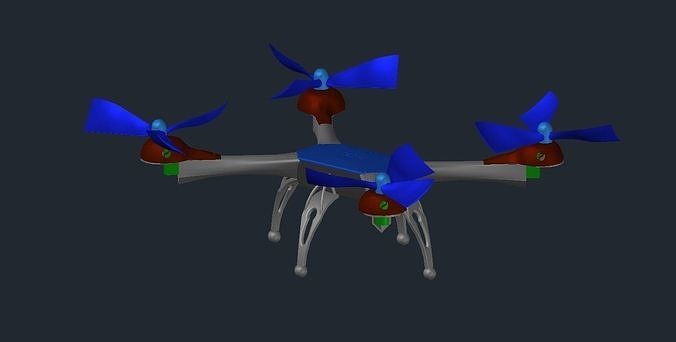 Drone with two propellers 3D model 3D printable | CGTrader