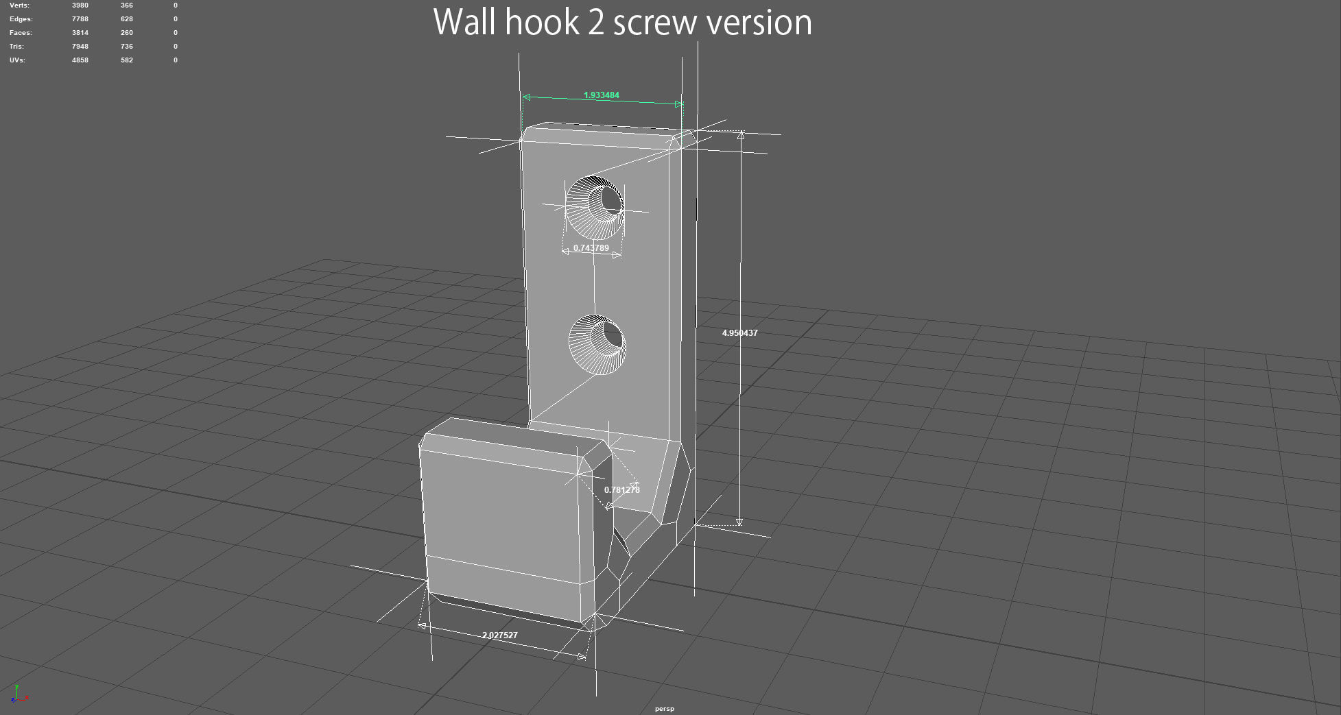 Wall hook free 3D model 3D printable CGTrader