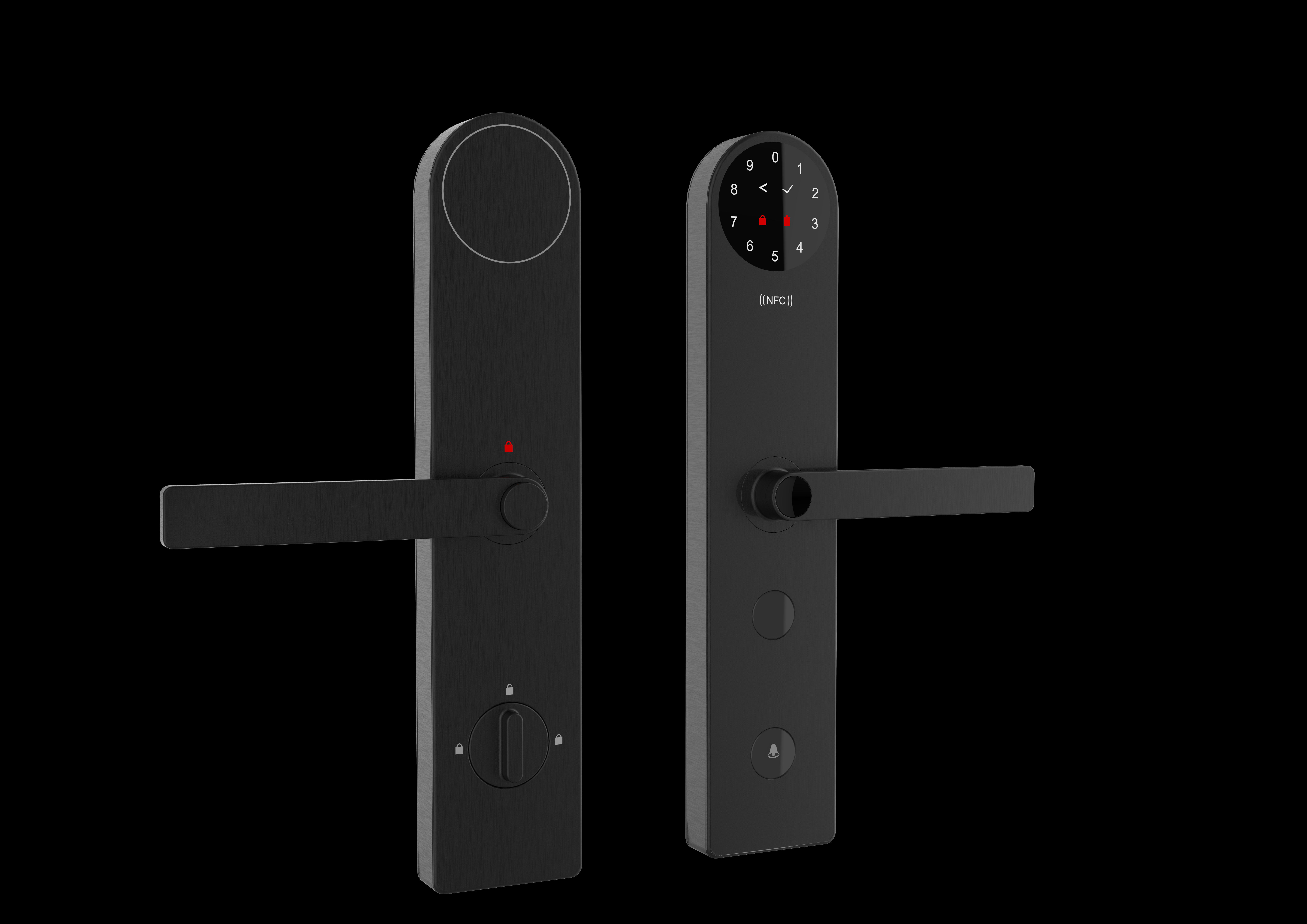 Intelligent door lock black design 3D model