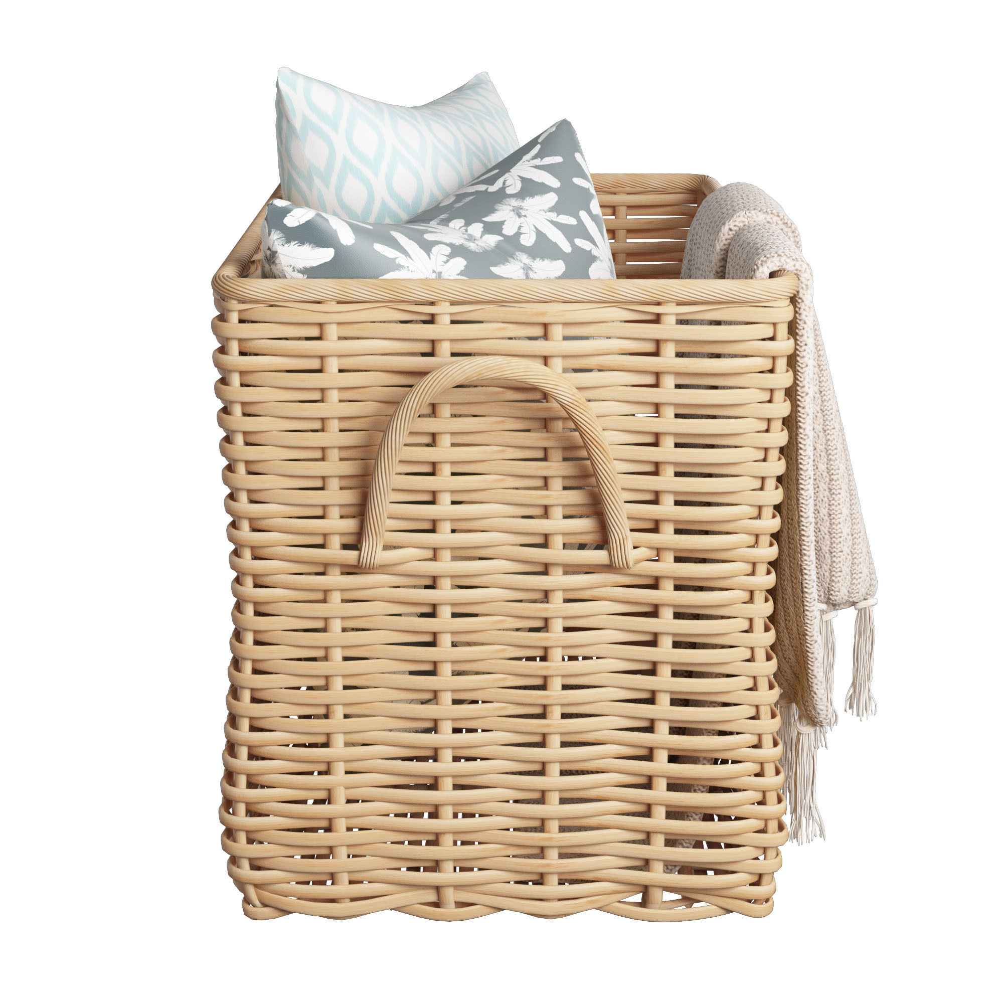 Potterybarn Aubrey Woven Oversized Rectangle Basket 3D model CGTrader