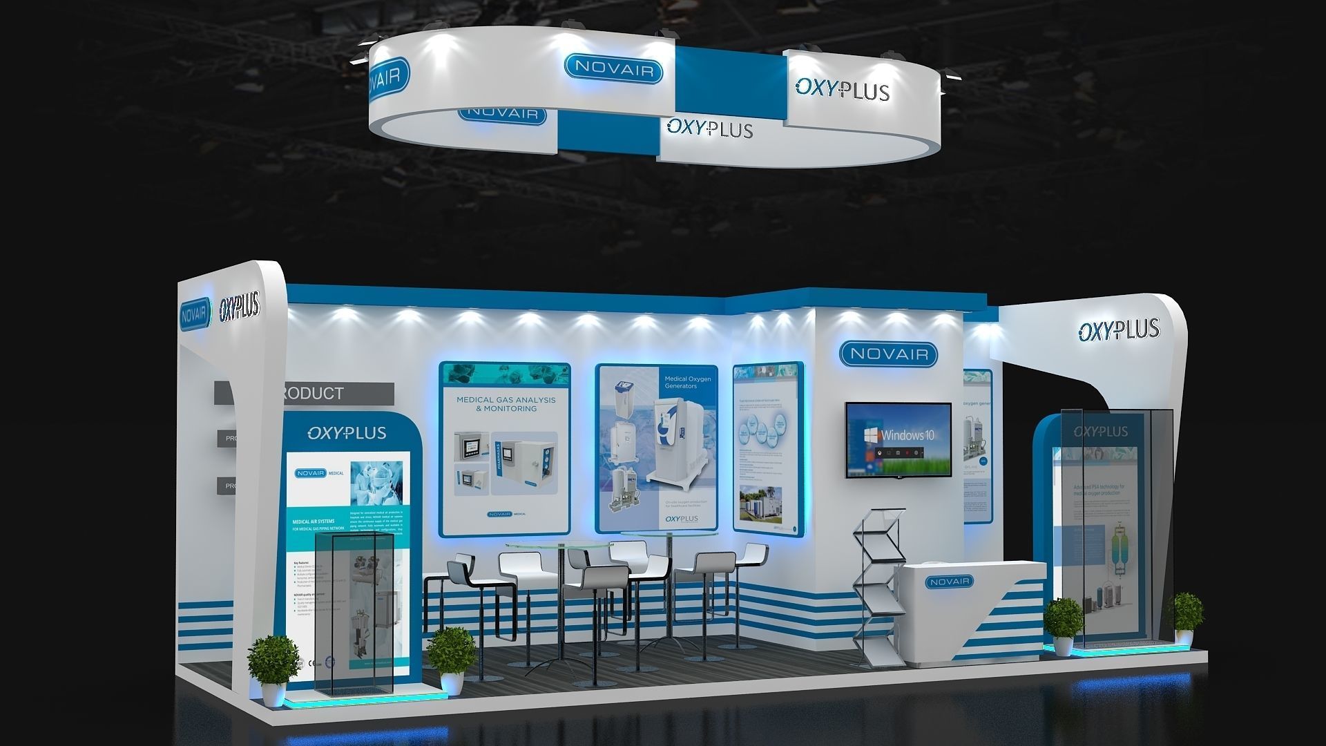 3 Side Open Exhibiton Stall Design 8 X 3 Meter 3D Asset