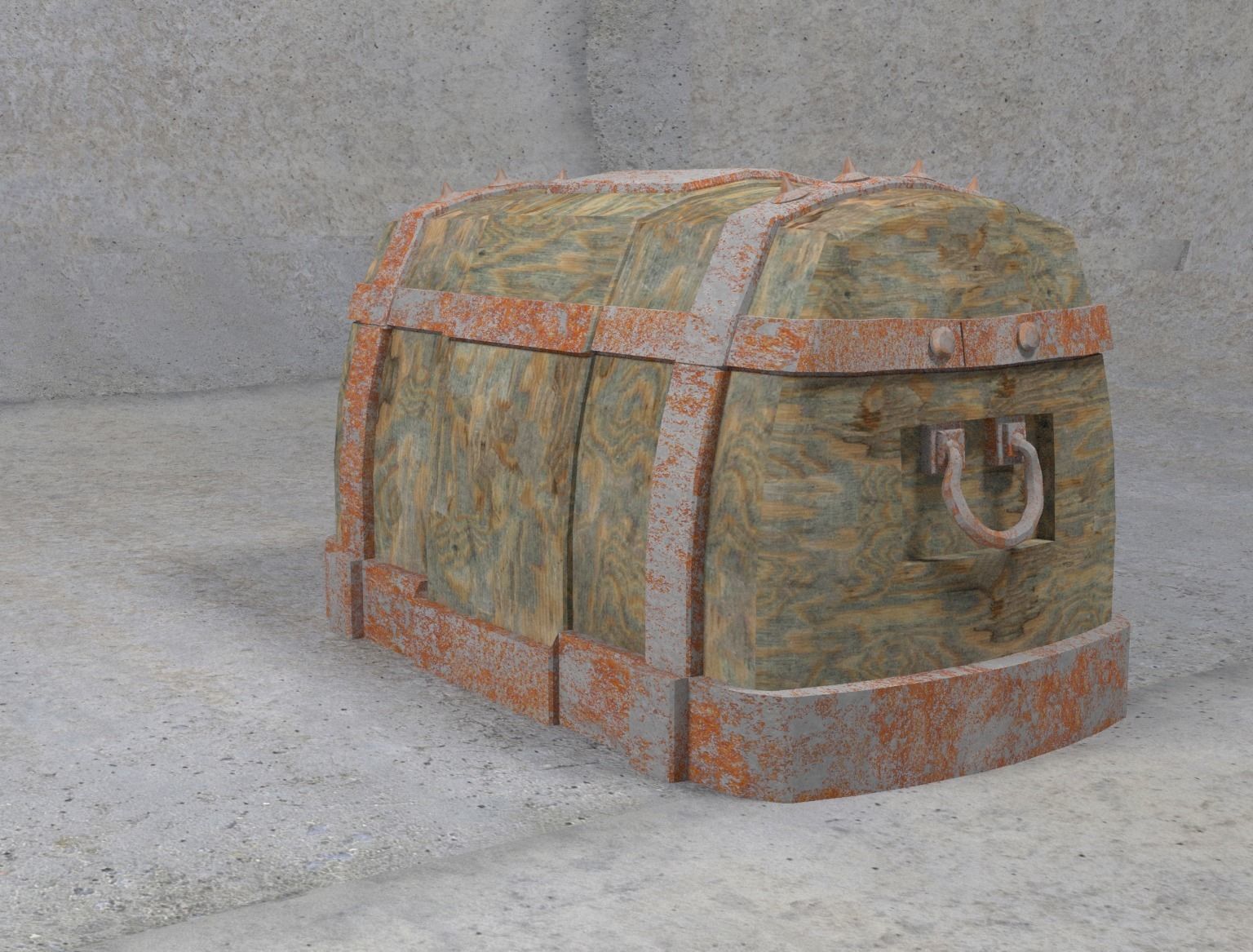 3D model Old rusty chest VR / AR / lowpoly CGTrader