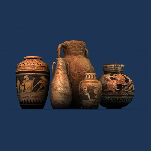 Low poly greek pottery