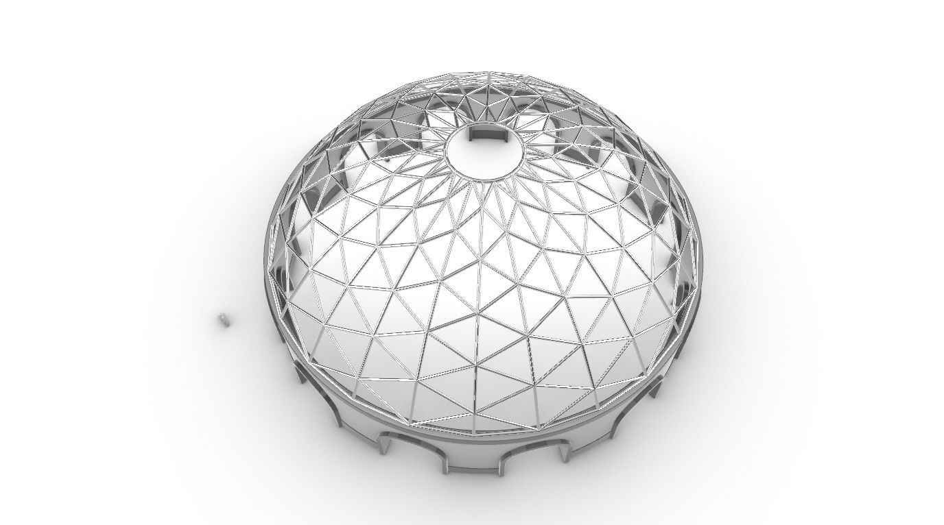 Triangulated Dome Pavilion wireframe structure