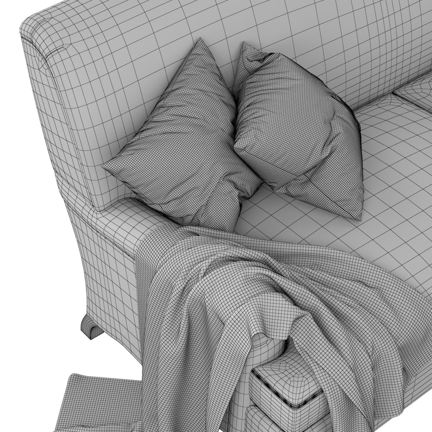Culver sofa velvet 3D model | CGTrader