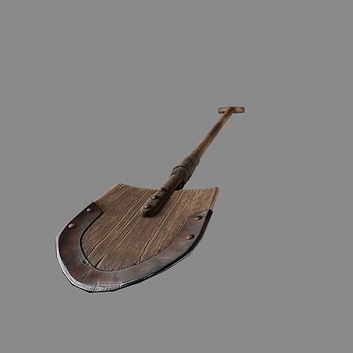 3D model Medieval wooden shovel VR / AR / lowpoly CGTrader
