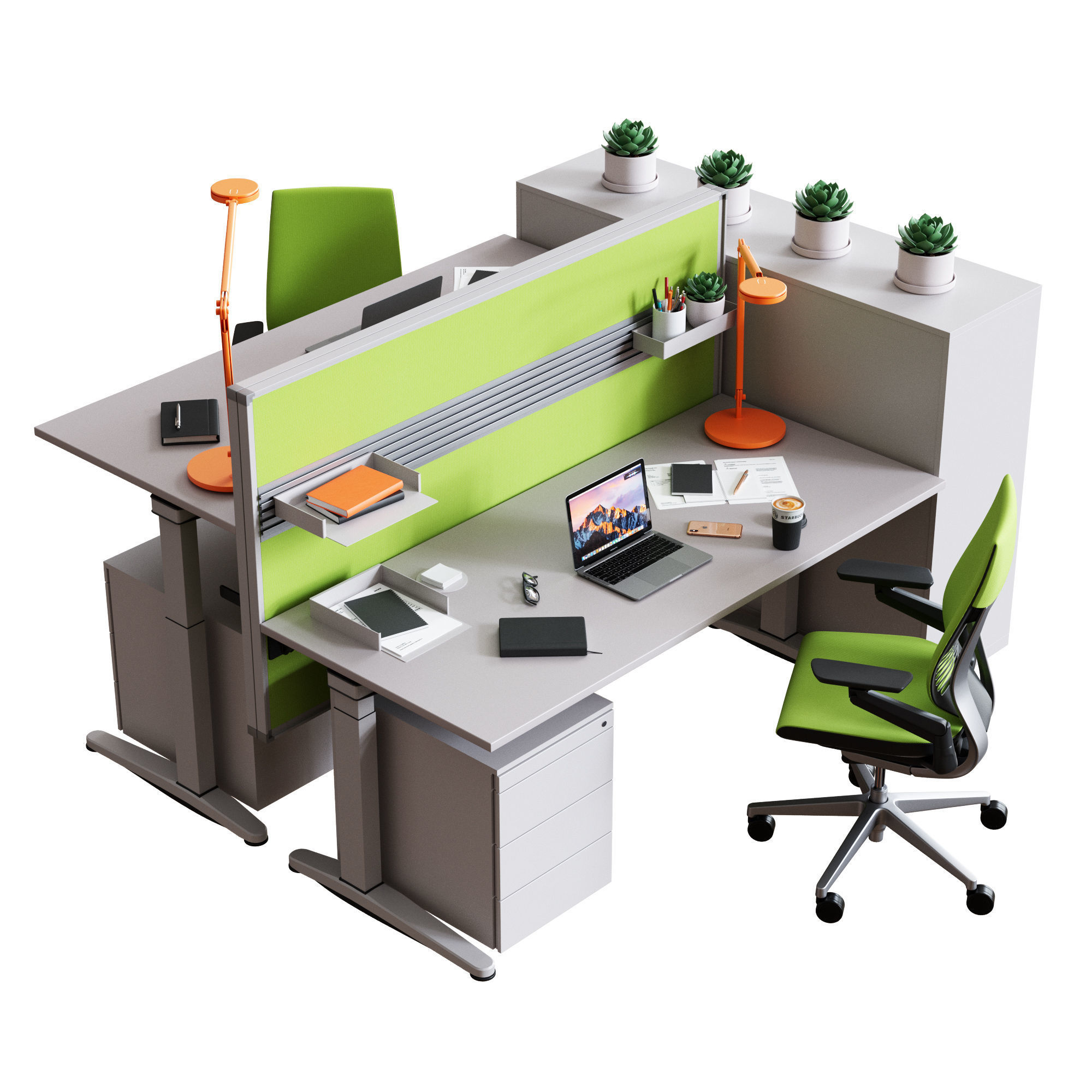 Steelcase Office Table Ology Work Space 3D model CGTrader
