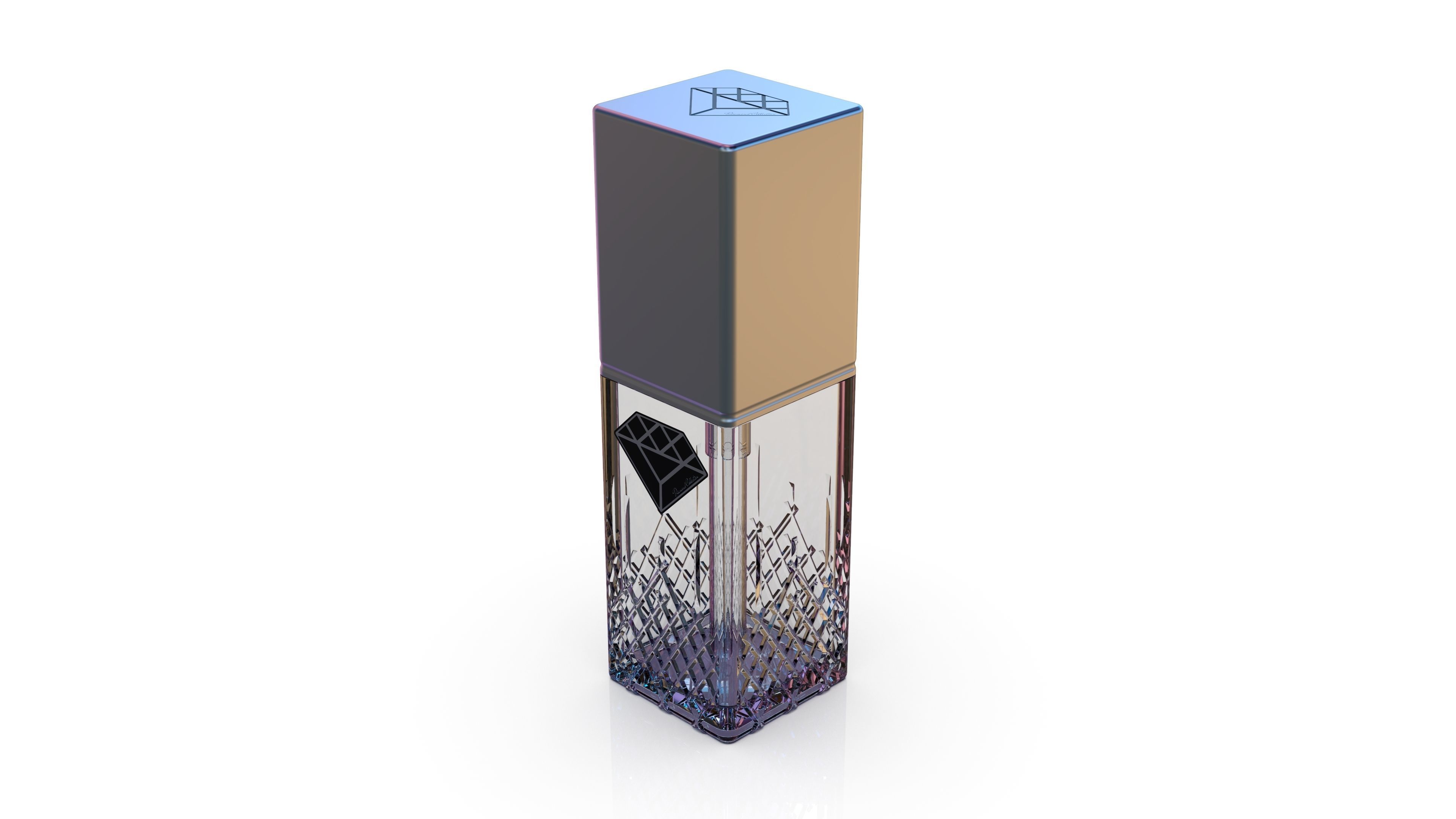 Diamond cosmetics bottle - 30x30 mm - V - 30 mL