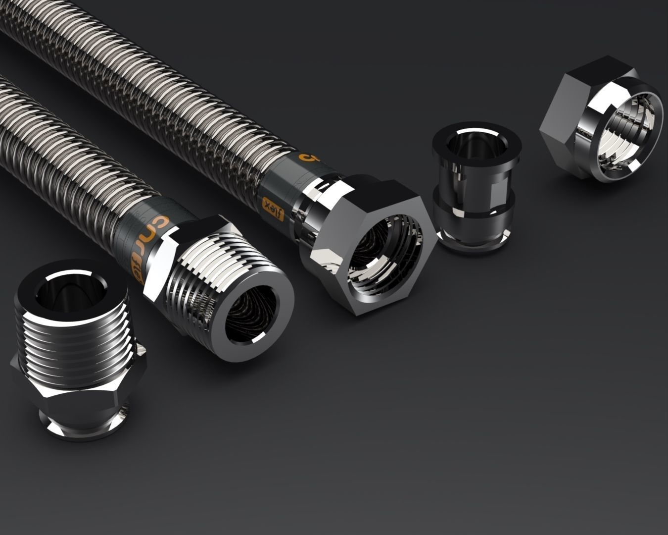 FLEXIBLE NATURAL GAS HOSE 3D CGTrader