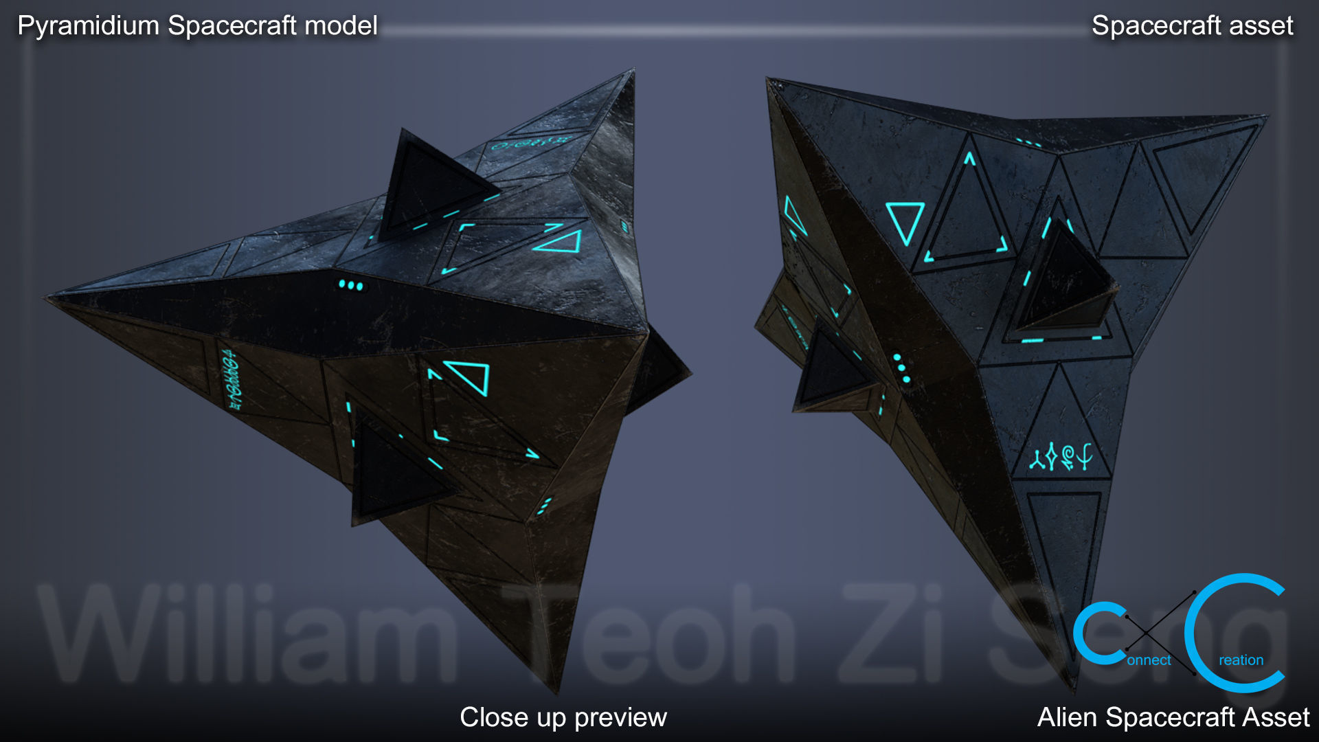 lowpoly Pyramidium alien spacecraft 3d model CGTrader